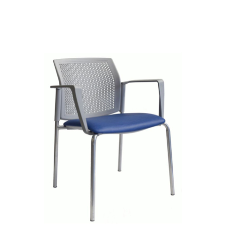 venta silla fija versa asiento tapizado brazos cromada
