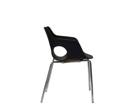 venta silla fija zen patas metalicas casco negro 01